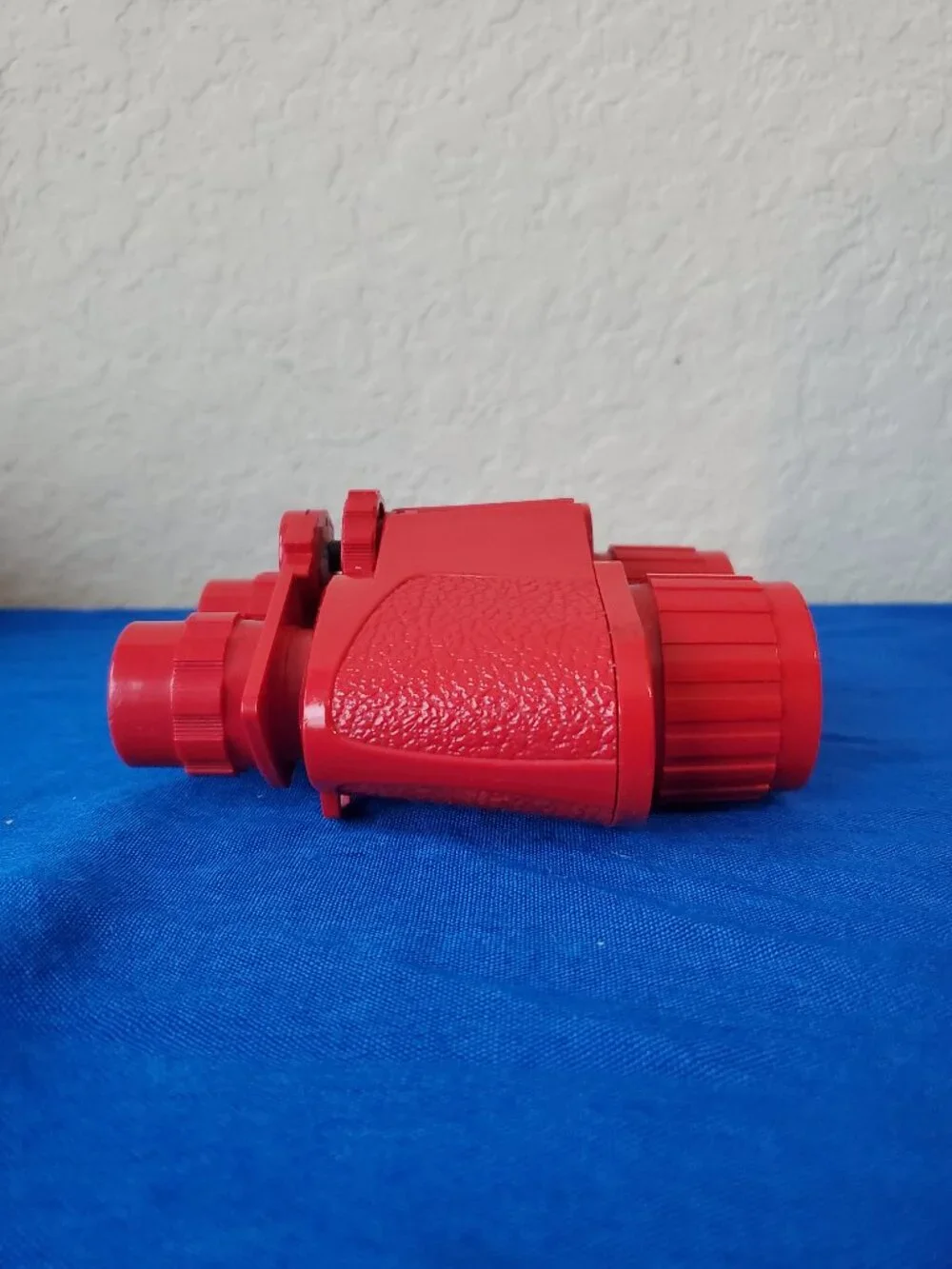 Vintage Red Non Prismatic Childrens Binoculars Made In Italy Retro Toy